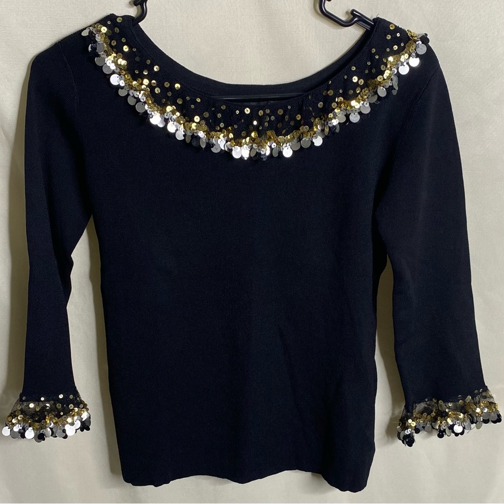 Vintage J.A.C. Sparkly Black Sweater